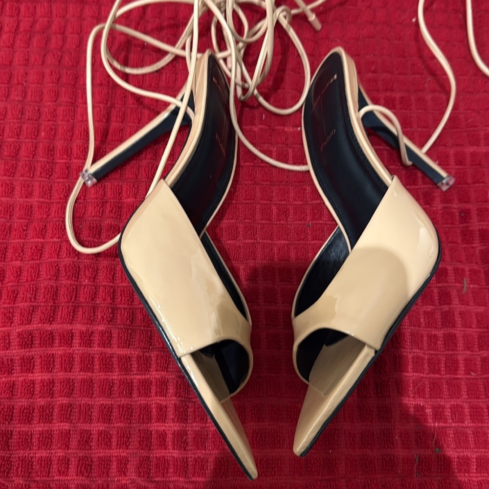 Black suede studio Bianca Sandal in Porcini Patent leather size 38.5/8.5 - Picture 5 of 9